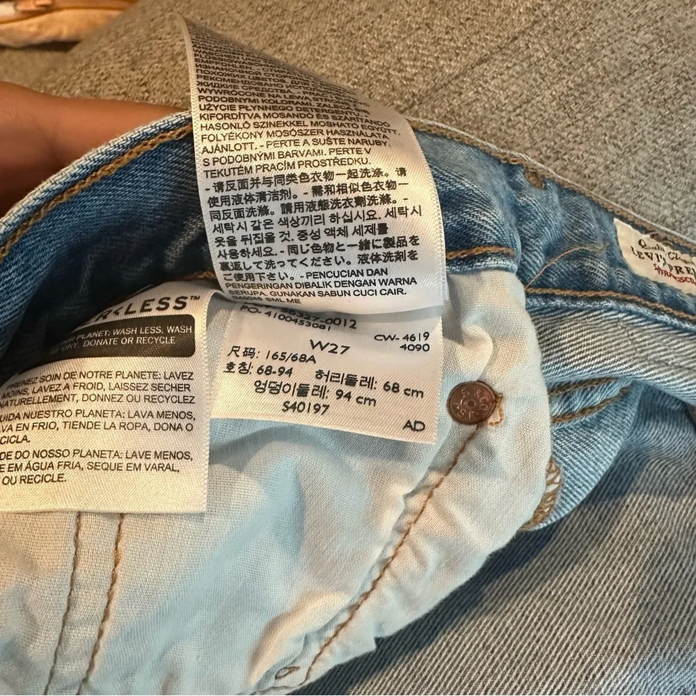 Levi’s High Rise 501 Distressed Ripped Shorts Size 27 - Picture 7 of 7